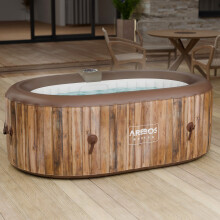 AREBOS Inflatable Whirlpool for 2 Persons 190x120cm Oval Indoor Outdoor 90 Massage Jets Heater 550L Cover Bubble Spa Wellness Hot Tub Relaxation