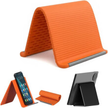 (Orange, -) 2026 Foldable Silicone Aluminum Phone Stand, Adjustable Holder