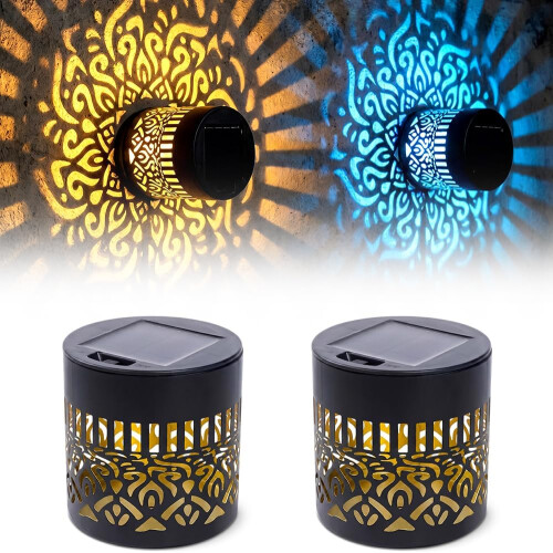 (2PCS, -) 2026 Decorative Solar Mandala Lights, 4PCS Waterproof