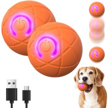 (#B2, -) 2025 2 kpl värisevä koirapallo, USB-ladattava interaktiivinen