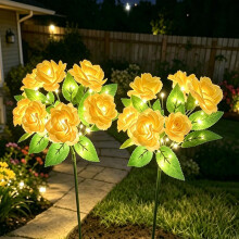 (Yellow 2pcs, -) 2026 Multi-Color Changing Solar Landscape Lights, Outdoor