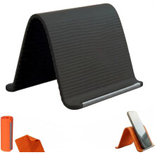 (Black, -) Foldable Silicone Phone Stand, Adjustable Anti-Slip Orange