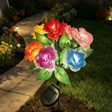 (Rainbow 1pc, -) 2026 Multi-Color Changing Solar Landscape Lights, Outdoor