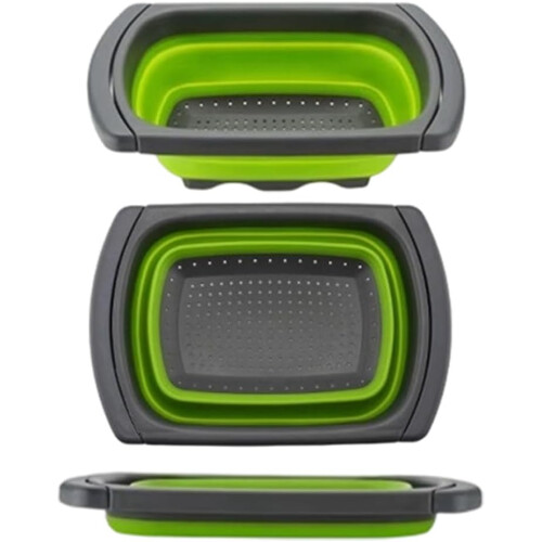 (Green, -) 6 quart Collapsible Colander with Extendable Handles blue