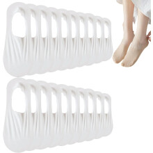(White-10 Pairs, -) Damen Socken, Eisenseide, Invisible, Silikon, Low Cut, Non-Slip, Flats, Schuhe, Socken, Damen