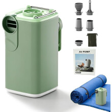 (Green - 5 Nozzles + Waterproof Bag, -) Mop plano multifuncional mãos-livres, ferramenta de limpeza giratória sem contato.