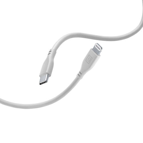 Cellularline Soft Cable - MFi-sertifioitu USB-C - Lightning-kaapeli 1,2 m (harmaa)