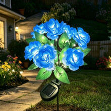 (Blue 1pc, -) 2026 Multi-Color Changing Solar Landscape Lights, Outdoor