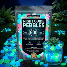 (Rainbow, -) 1000 de pietricele de grădină care strălucesc în întuneric, curcubeu, pietre luminoase
