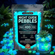 (Blue, -) 1000 de pietricele de grădină care strălucesc în întuneric, curcubeu, pietre luminoase