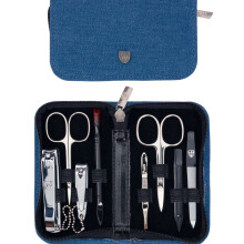 Kellermann 7243 MC N Juego de manicura de 8 herramientas - Azul vaquero
