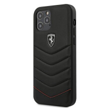 Coque matelassée Ferrari noire pour iPhone 12 Pro Max