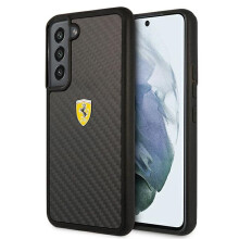 Coque Samsung Galaxy S22 Ferrari On Track Noir Carbone Véritable