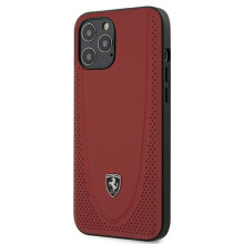 Coque pour iPhone 12 Pro Max Ferrari Off Track rouge perforée