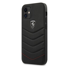 Ferrari FEHQUHCP12SBK iPhone 12 mini 5.4 sort/sort hårdt cover Off Track Quiltet