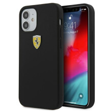 Ferrari FESSIHCP12SBK iPhone 12 mini 5.4 sort/sort hårdt cover On Track silikone