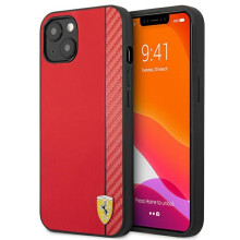 Funda para iPhone 13 mini Ferrari On Track Carbon Stripe roja