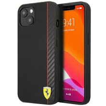 Funda para iPhone 13 mini Ferrari On Track Carbon Stripe negra