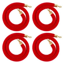 Corda de Delimitação 4 peças de 1,5 m-Duoku-Corda de Veludo Vermelho para Postes de Orientação, Ideal para Casamentos, Exposições