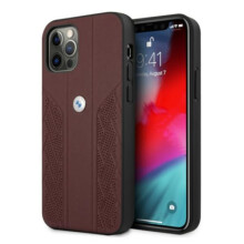 Etui til iPhone 12 BMW Hardcover Læder Curve Rød