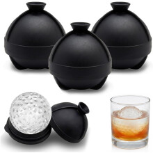 (Black X3, -) 2026 Baseball Eiswürfelform, Schwarz, 3 Stück, Silikon, Groß, Rund, 3D, Stapelbar, Whiskey, Cocktail, Party