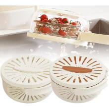 (White+Orange, -) 2026 2 In 1 Fruit Washing Bowl, Draining Preservation Basket White