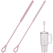 (Pink, -) 2025 Extra Long Silicone Straw Cleaner, Reusable Brush Tool Blue