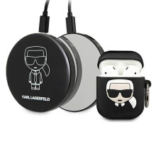 Karl Lagerfeld Ikonik Schwarze AirPods-Hülle