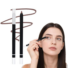(Brown, -) 2025 2 in 1 Eyeliner & Eyebrow Pencil, Longwear Light Brown