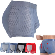 (Dark Blue, XX-Large) Pánské prodyšné spodní prádlo z nylonu Ice Silk, bezešvé boky