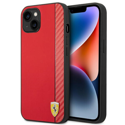 Ferrari iPhone 14 Plus Ferrari Hardcase Carbonrot