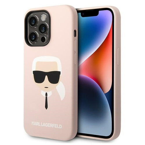Karl Lagerfeld MagSafe iPhone 14 Pro Max Hülle in Hellrosa