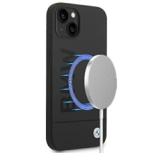 iPhone 14 Plus BMW Silikone Hårdt Etui MagSafe Sort