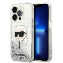 Custodia per iPhone 14 Pro Karl Lagerfeld Glitter Karl Head Argento