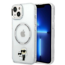 Custodia per iPhone 14 Plus Karl Lagerfeld Iconica Karl&Choupette MagSafe Trasparente