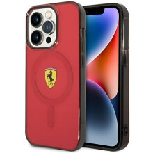 Funda translúcida roja Ferrari MagSafe para iPhone 14 Pro Max