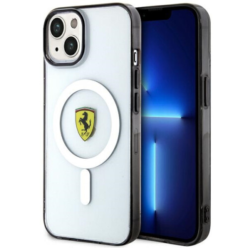 Ferrari Transparente iPhone 14 Plus Ferrari Outline MagSafe Hülle