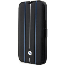 Custodia a libro in pelle BMW per iPhone 14 Pro, nera