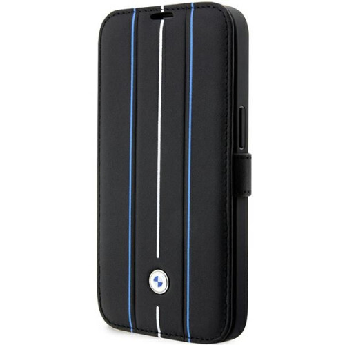 BMW iPhone 14 Pro BMW Læder Flip Cover Sort