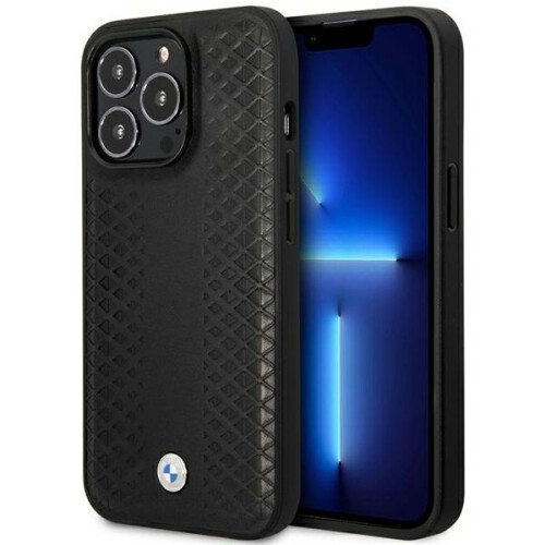 BMW iPhone 14 Pro BMW Læder MagSafe Etui Sort
