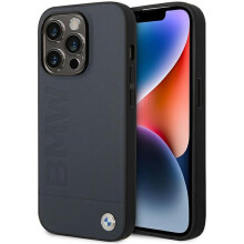 Custodia in pelle BMW MagSafe per iPhone 14 Pro Max, blu navy