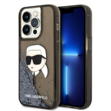 Karl Lagerfeld Glitter Karl Head iPhone 14 Pro -suojakuori, musta