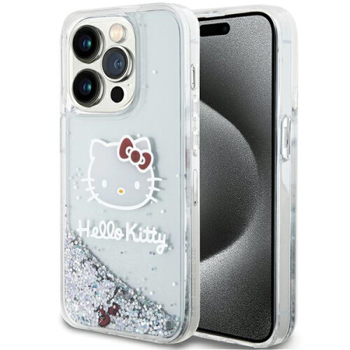 Hello Kitty Etui til iPhone 14 Pro Max Hello Kitty Liquid Glitter Sølv
