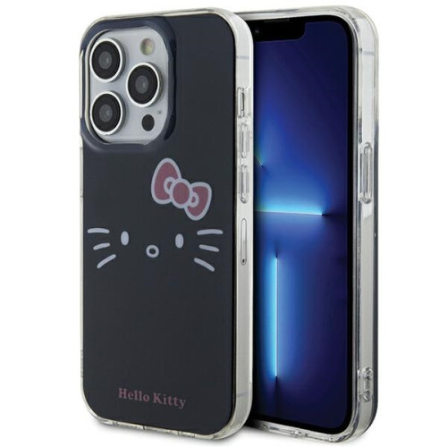 Hello Kitty iPhone 15 Pro Max Hello Kitty Hårdt Etui IML Kitty Face Sort