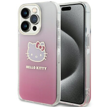 iPhone 15 Pro Max Hello Kitty keménytok, átmenetes rózsaszín