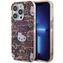 iPhone 15 Pro Max tok Hello Kitty graffiti rózsaszín