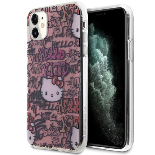 Hello Kitty iPhone 11 Hello Kitty Hårdt Etui Lyserødt Graffiti