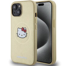 Hello Kitty iPhone 14 tok MagSafe arany bőr keménytokkal