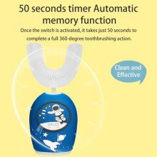 (Matches the image) Kids Electric Toothbrush Smart Timer Sonic Waterproof Cute Cartoon Soft Bristles U-Shape Electric Toothbrush Teeth Health Care