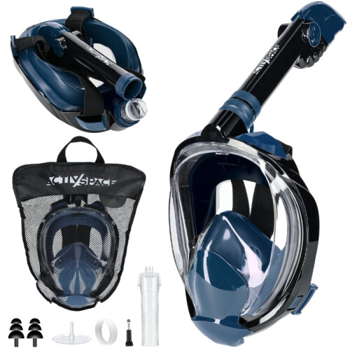 Maschera subacquea integrale antiappannamento - S/M blu M01